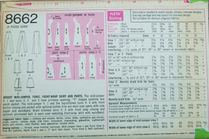 Simplicity 8662 Sewing Pattern (Vintage) UNCUT