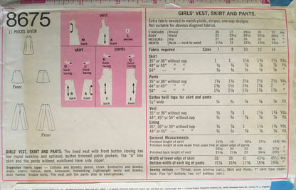 Simplicity 8675 Sewing Pattern (Vintage) CUT