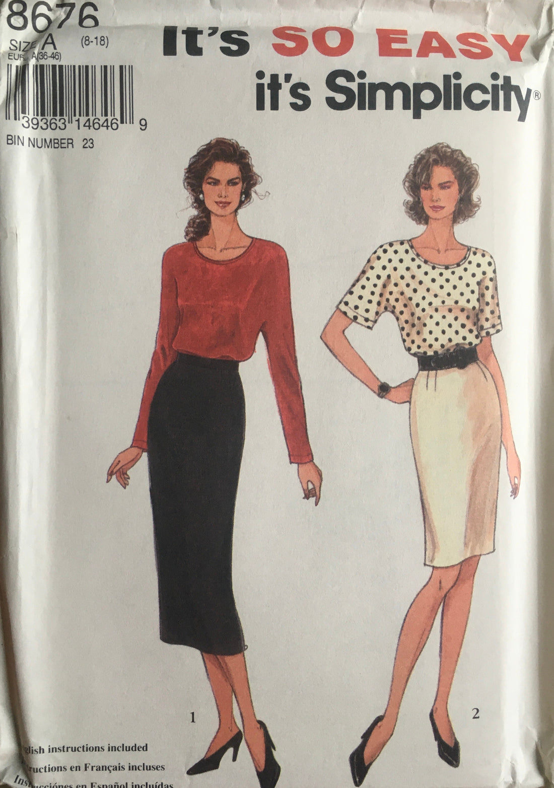 Simplicity 8676 Sewing Pattern (Vintage) UNCUT