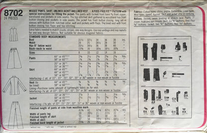 Simplicity 8702 Sewing Pattern (Vintage) UNCUT