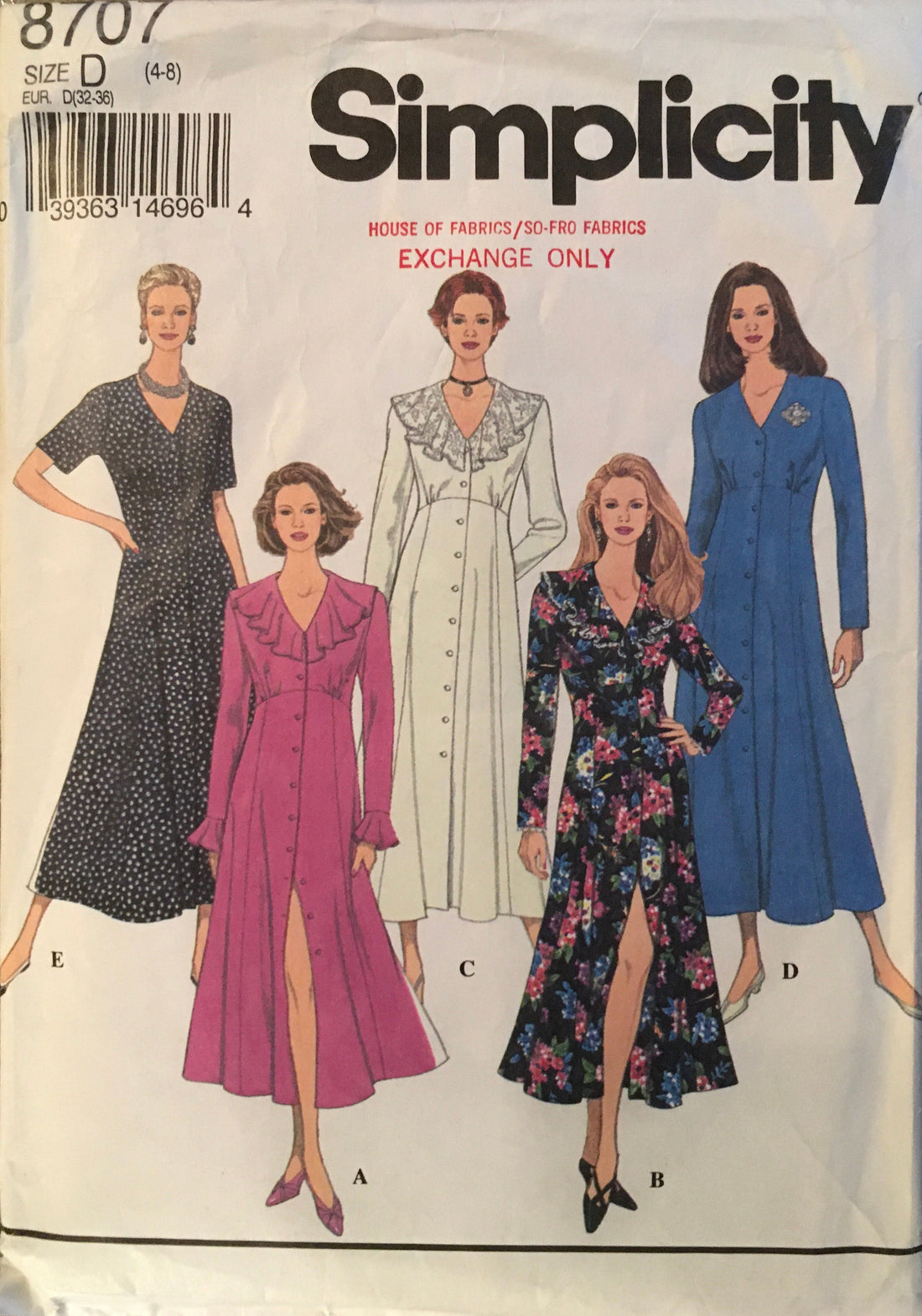 Simplicity 8707 Sewing Pattern (Vintage) CUT
