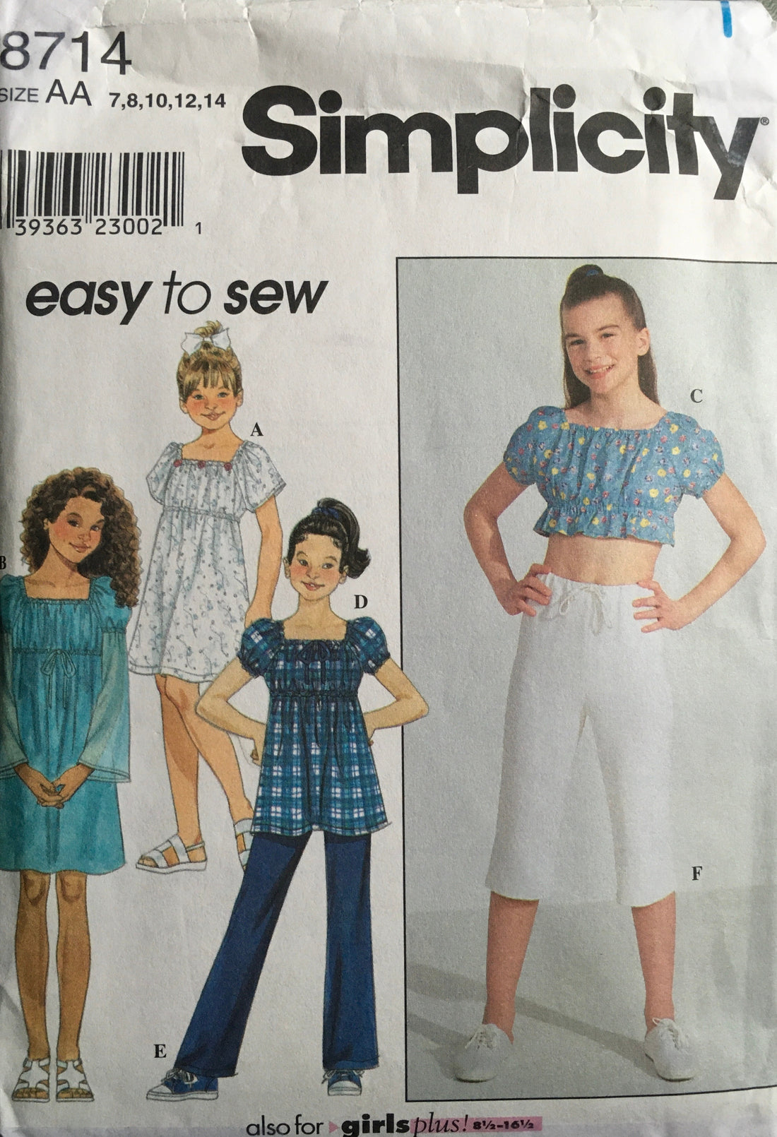 Simplicity 8714 Sewing Pattern (Vintage) CUT