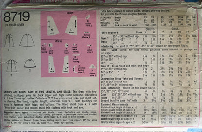 Simplicity 8719 Sewing Pattern (Vintage) CUT