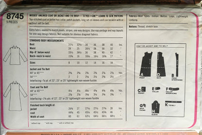 Simplicity 8745 Sewing Pattern (Vintage) UNCUT