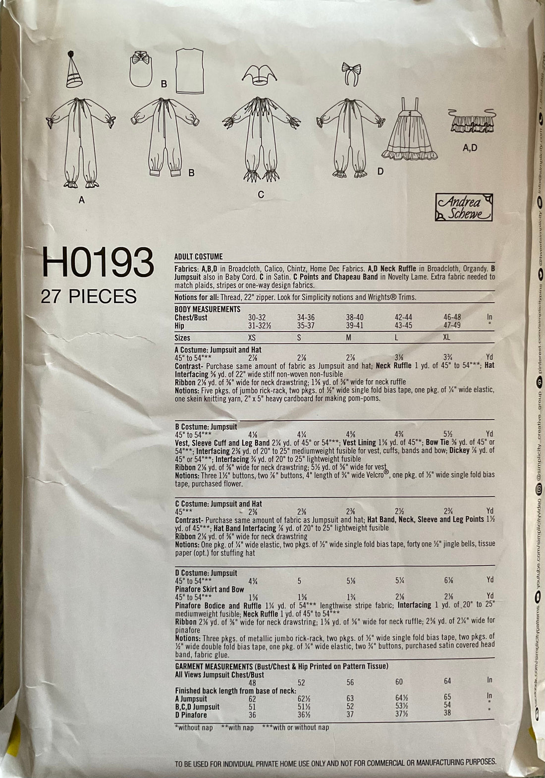 Simplicity 8773 Sewing Pattern UNCUT