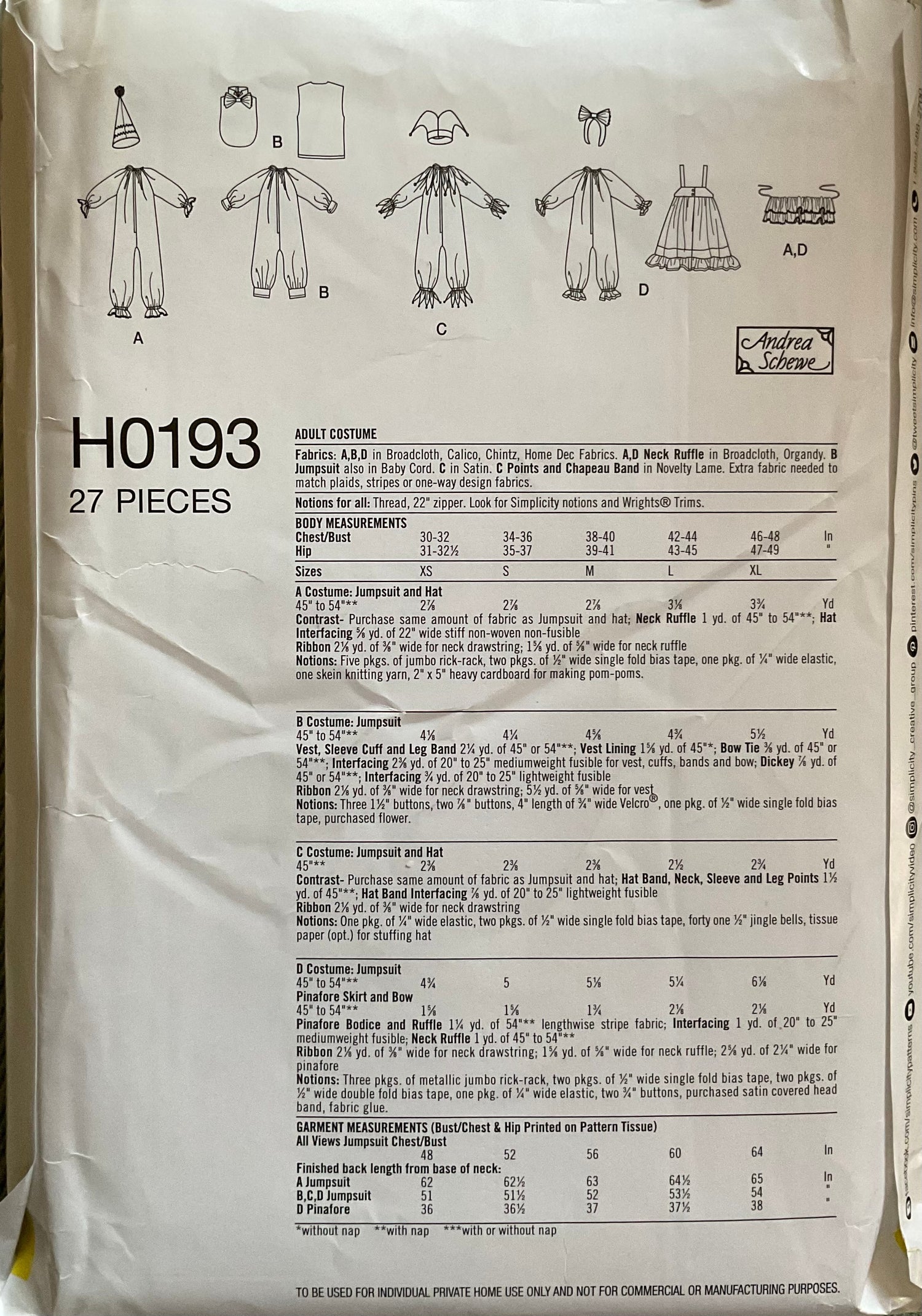 Simplicity 8773 Sewing Pattern UNCUT