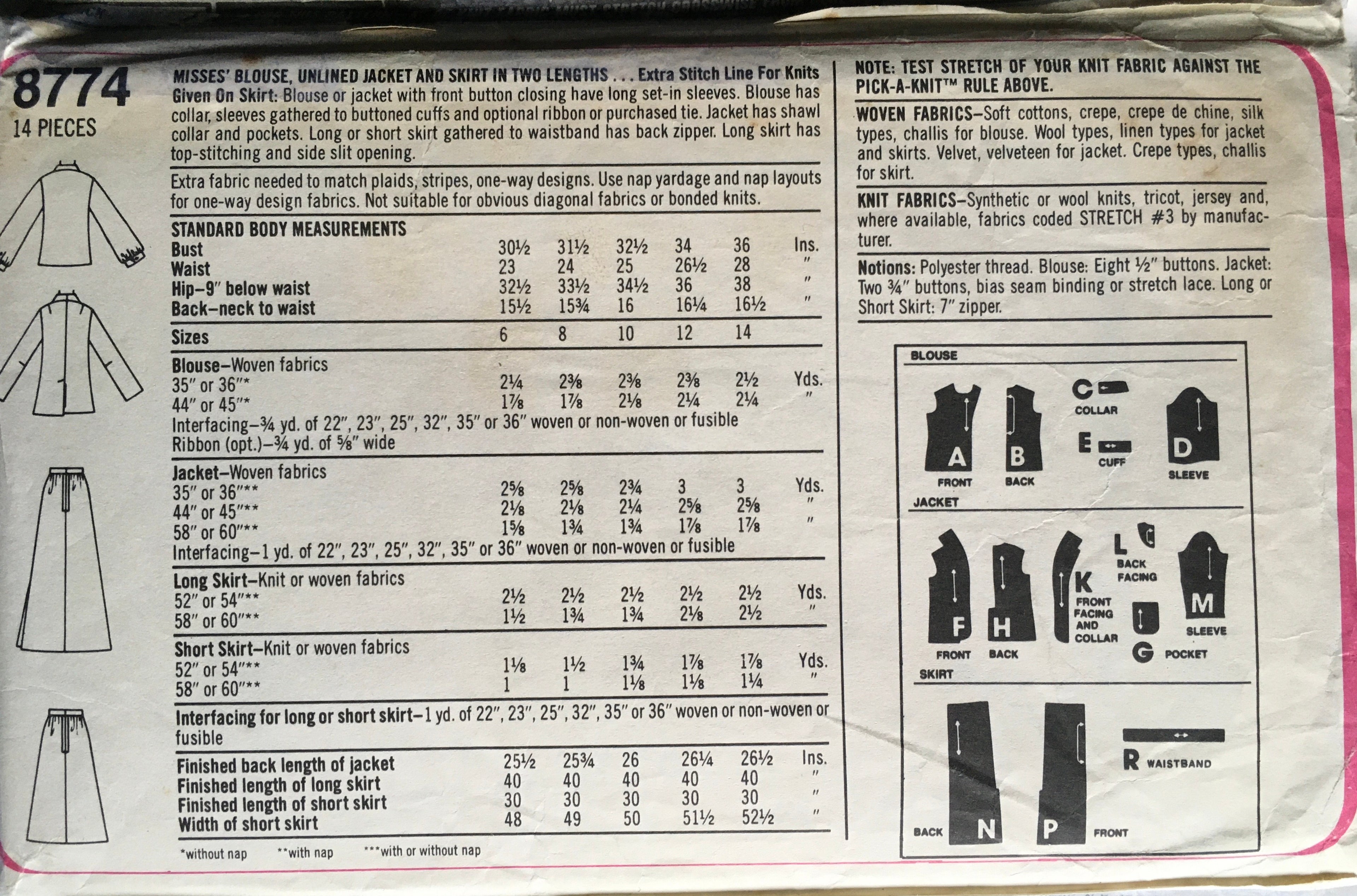 Simplicity 8774 Sewing Pattern (Vintage) CUT