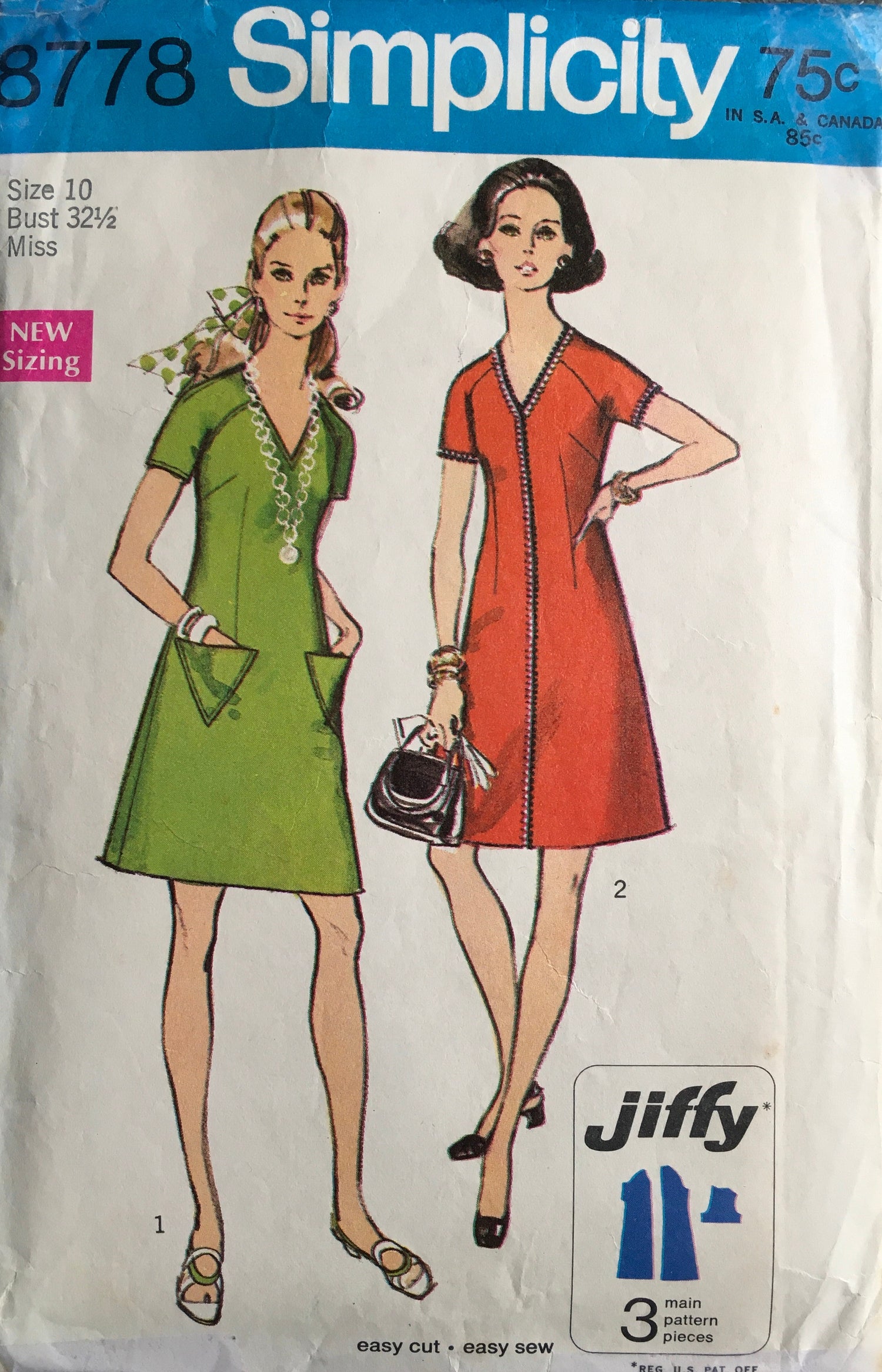Simplicity 8778 Sewing Pattern (Vintage) CUT