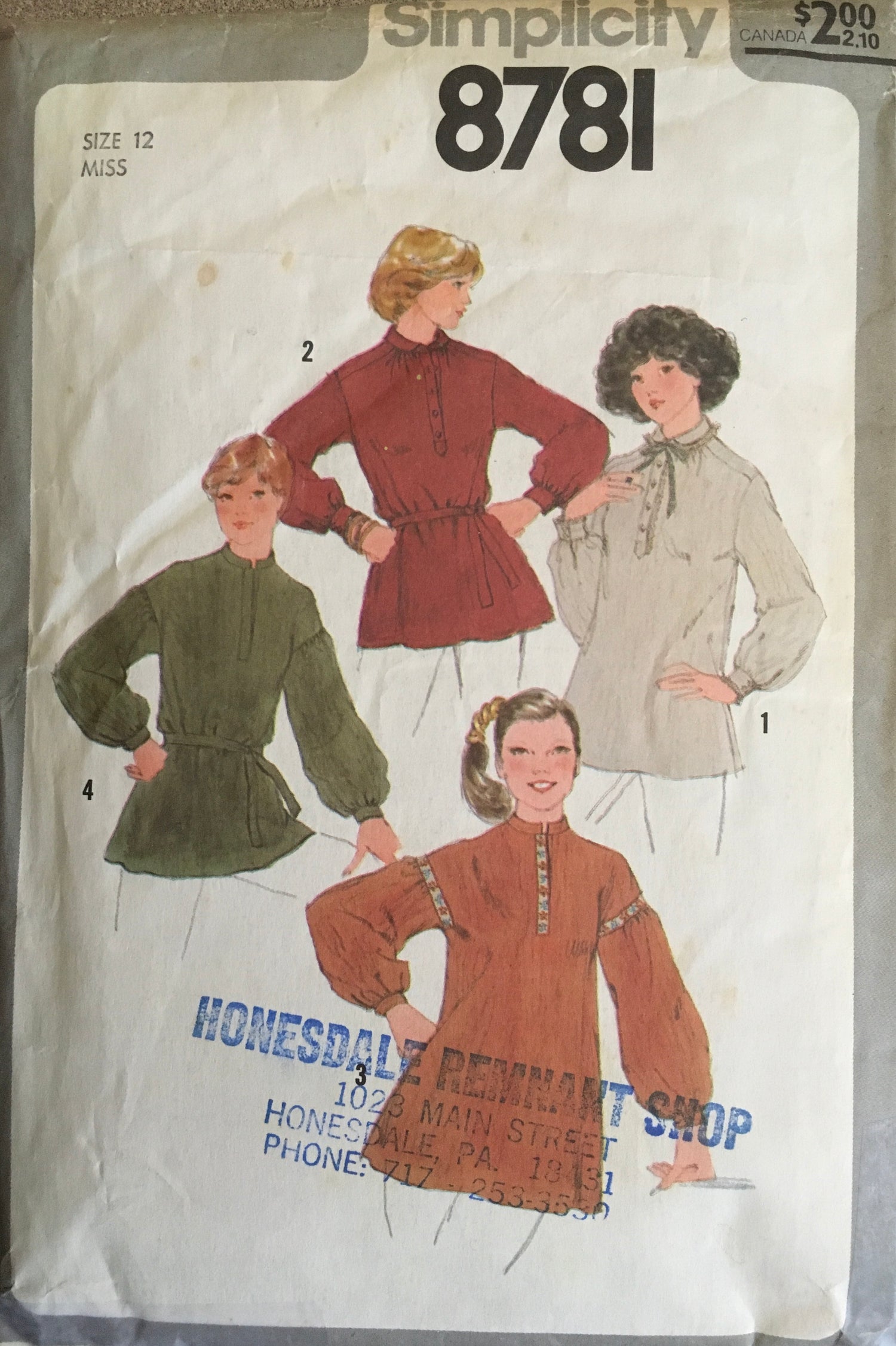 Simplicity 8781 Sewing Pattern (Vintage) CUT