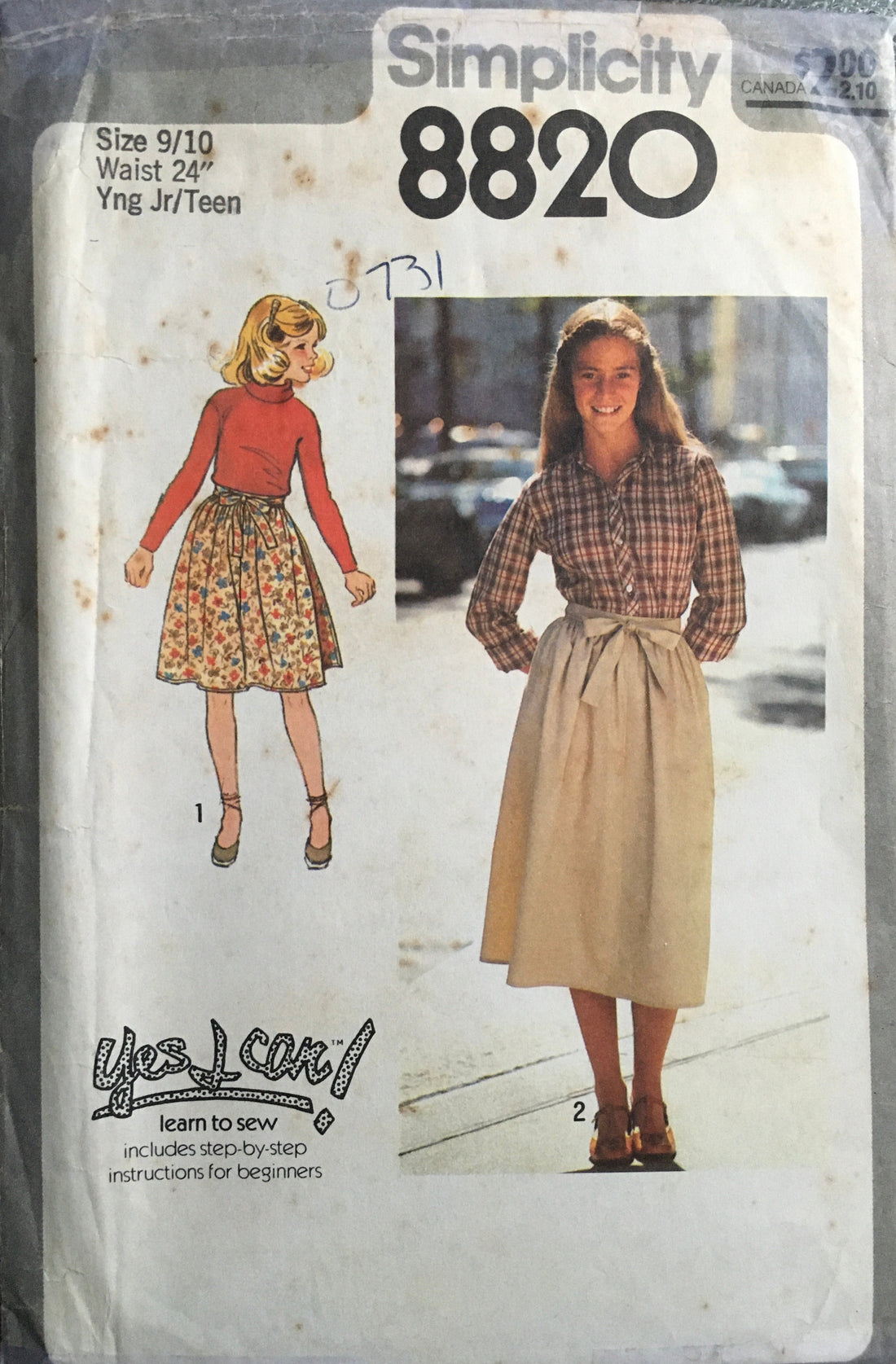 Simplicity 8820 Sewing Pattern (Vintage) UNCUT