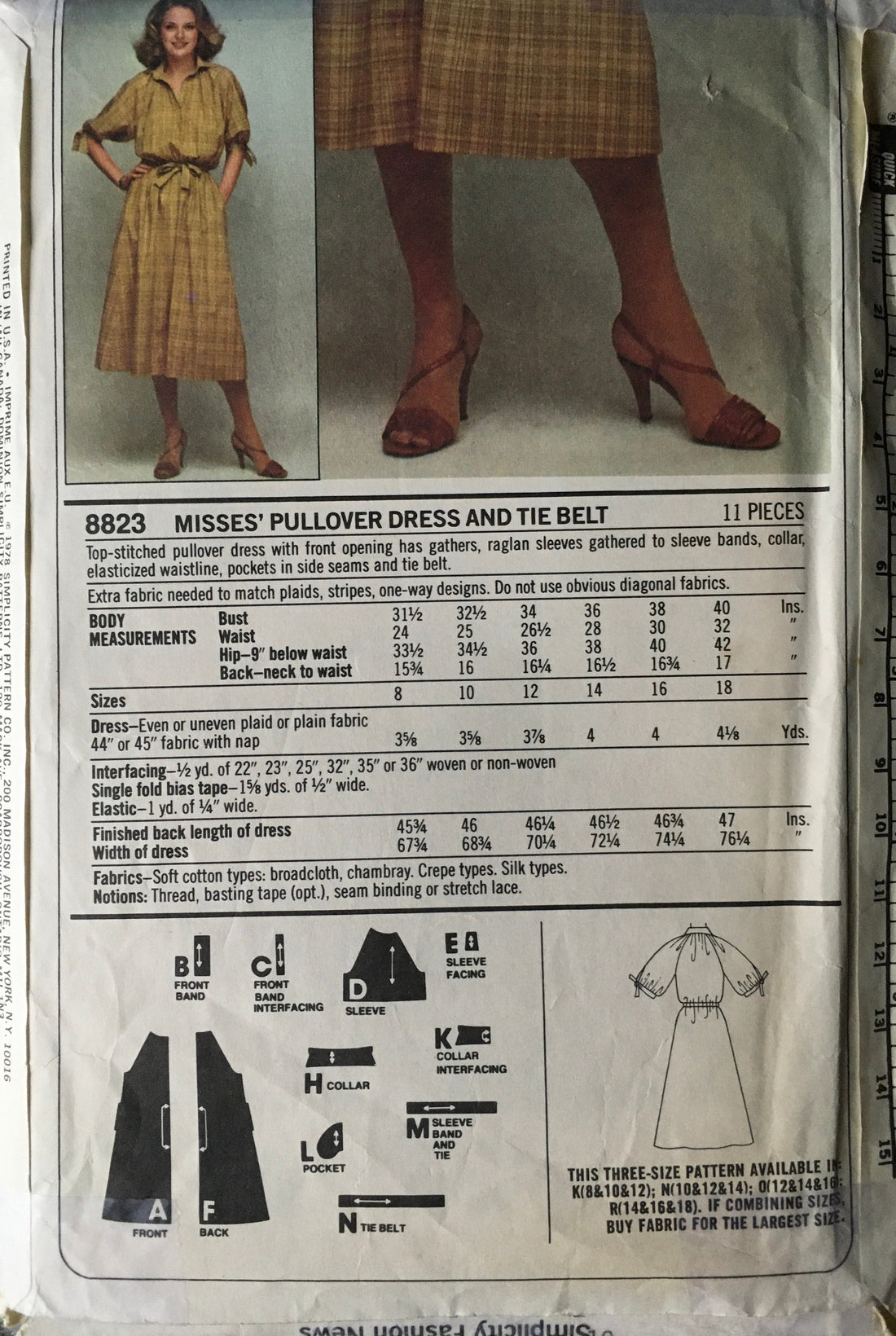 Simplicity 8823 Sewing Pattern (Vintage) UNCUT