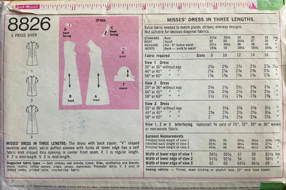 Simplicity 8826 Sewing Pattern (Vintage) CUT