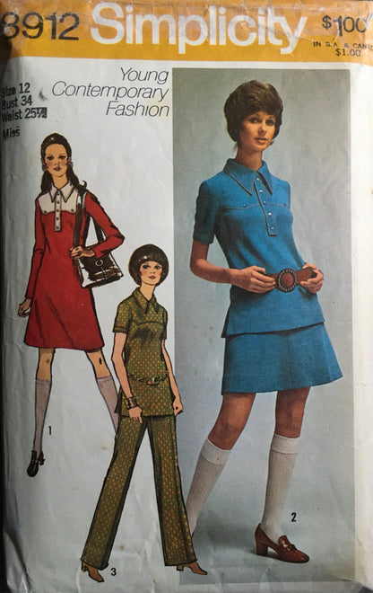 Simplicity 8912 Sewing Pattern (Vintage) CUT