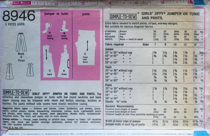 Simplicity 8946 Sewing Pattern (Vintage) CUT