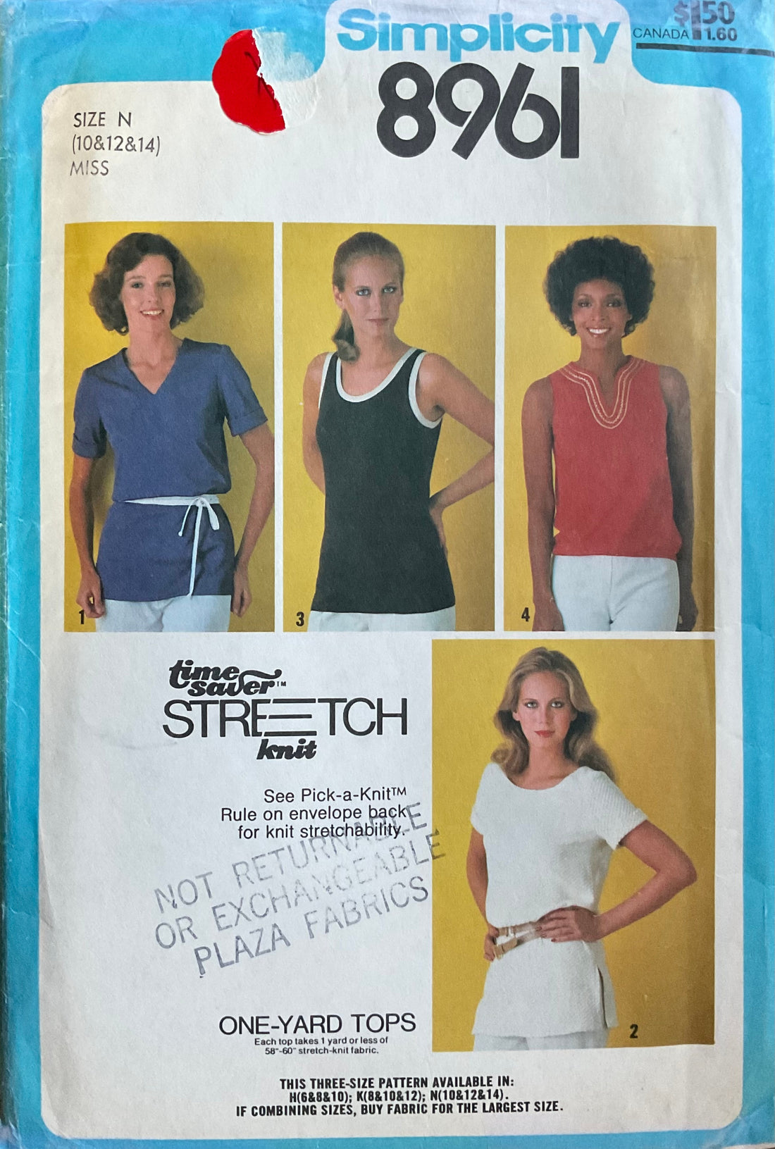 Simplicity 8961 Sewing Pattern (Vintage) UNCUT