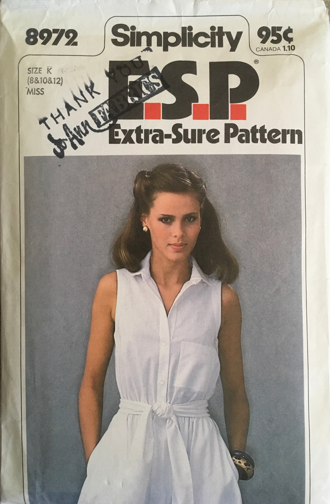 Simplicity 8972 Sewing Pattern (Vintage) CUT