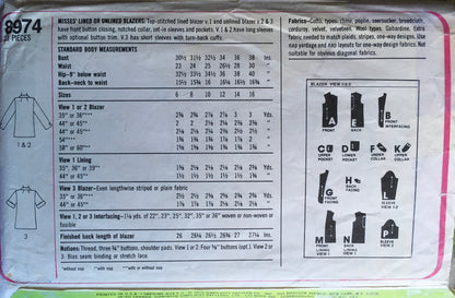 Simplicity 8974 Sewing Pattern (Vintage) CUT