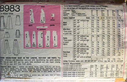 Simplicity 8983 Sewing Pattern (Vintage) CUT