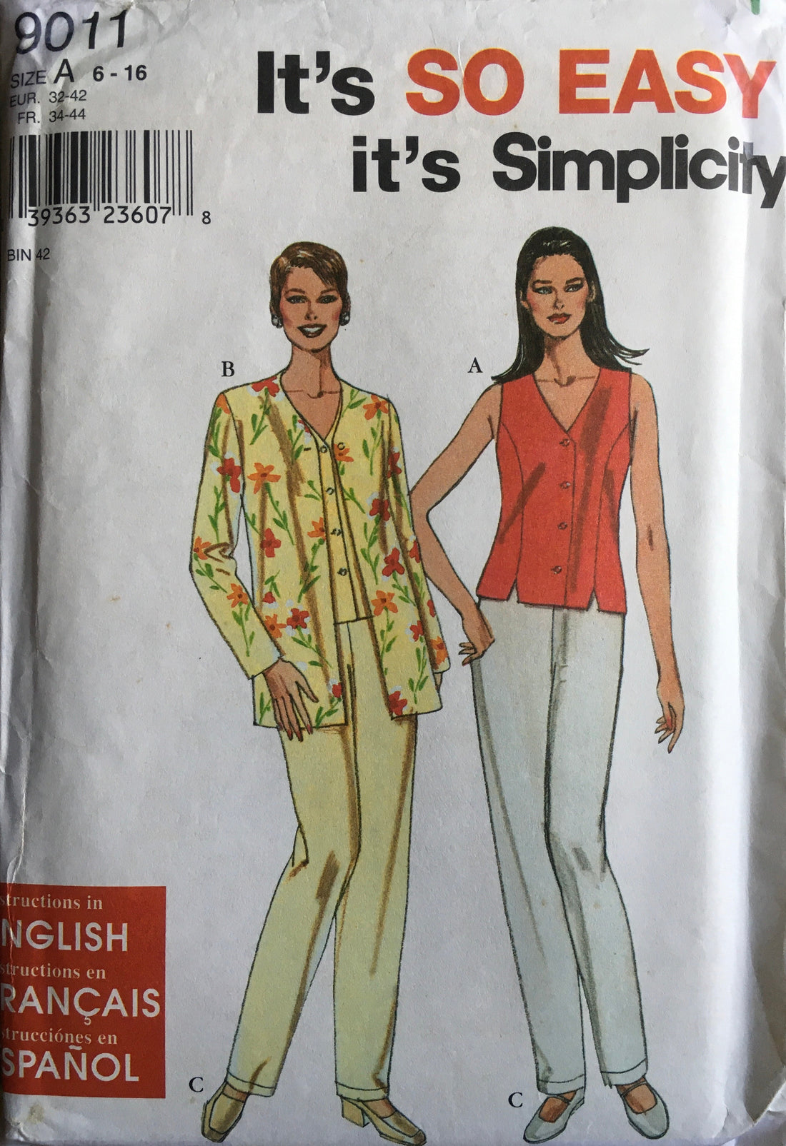 Simplicity 9011 Sewing Pattern (Vintage) UNCUT