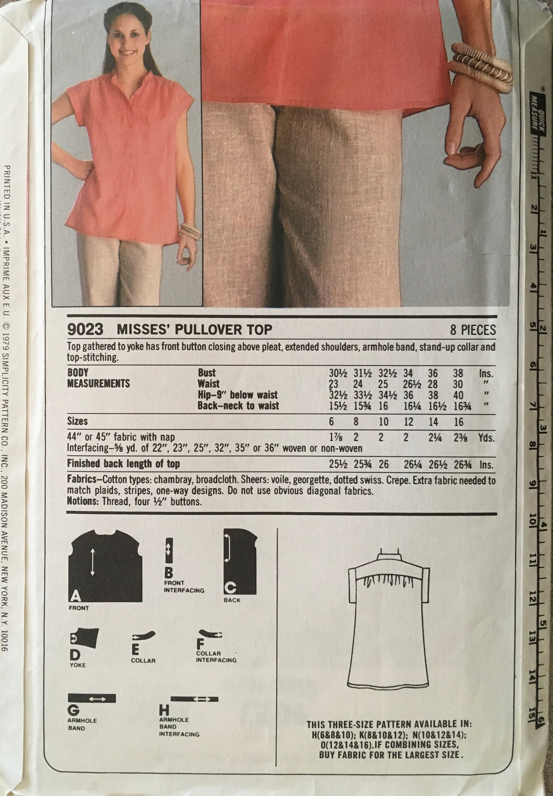 Simplicity 9023 Sewing Pattern (Vintage) UNCUT