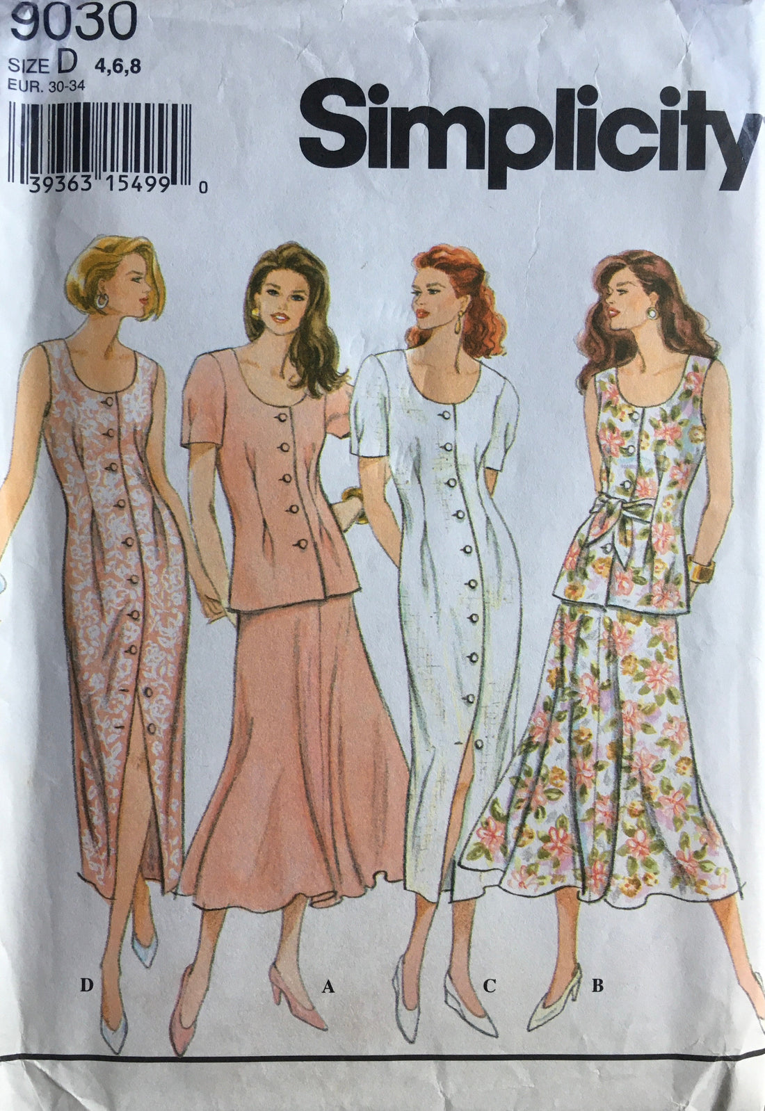 Simplicity 9030 Sewing Pattern (Vintage) CUT