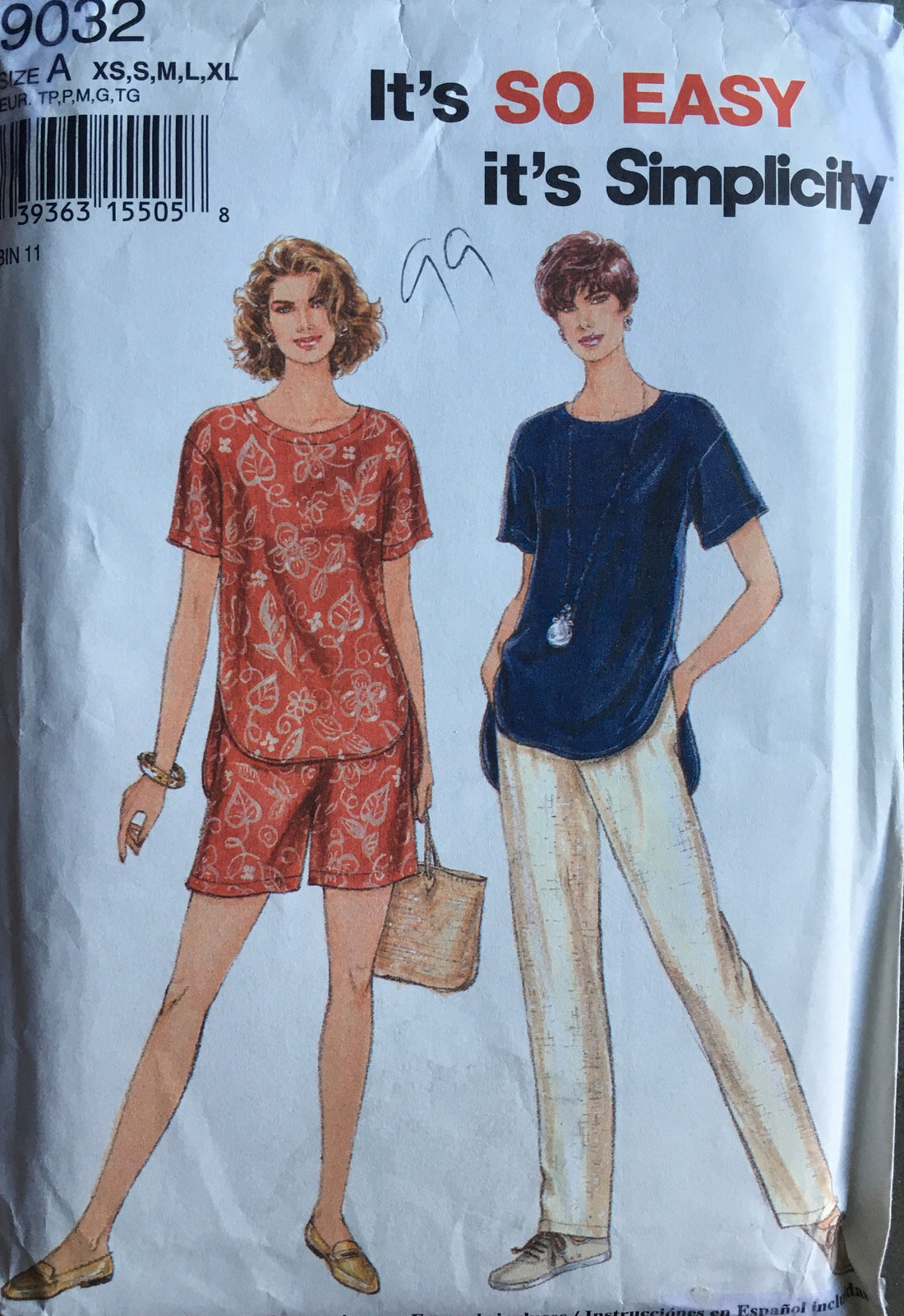 Simplicity 9032 Sewing Pattern (Vintage) UNCUT/CUT