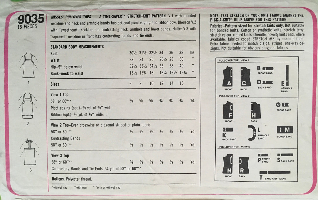 Simplicity 9035 Sewing Pattern (Vintage) CUT