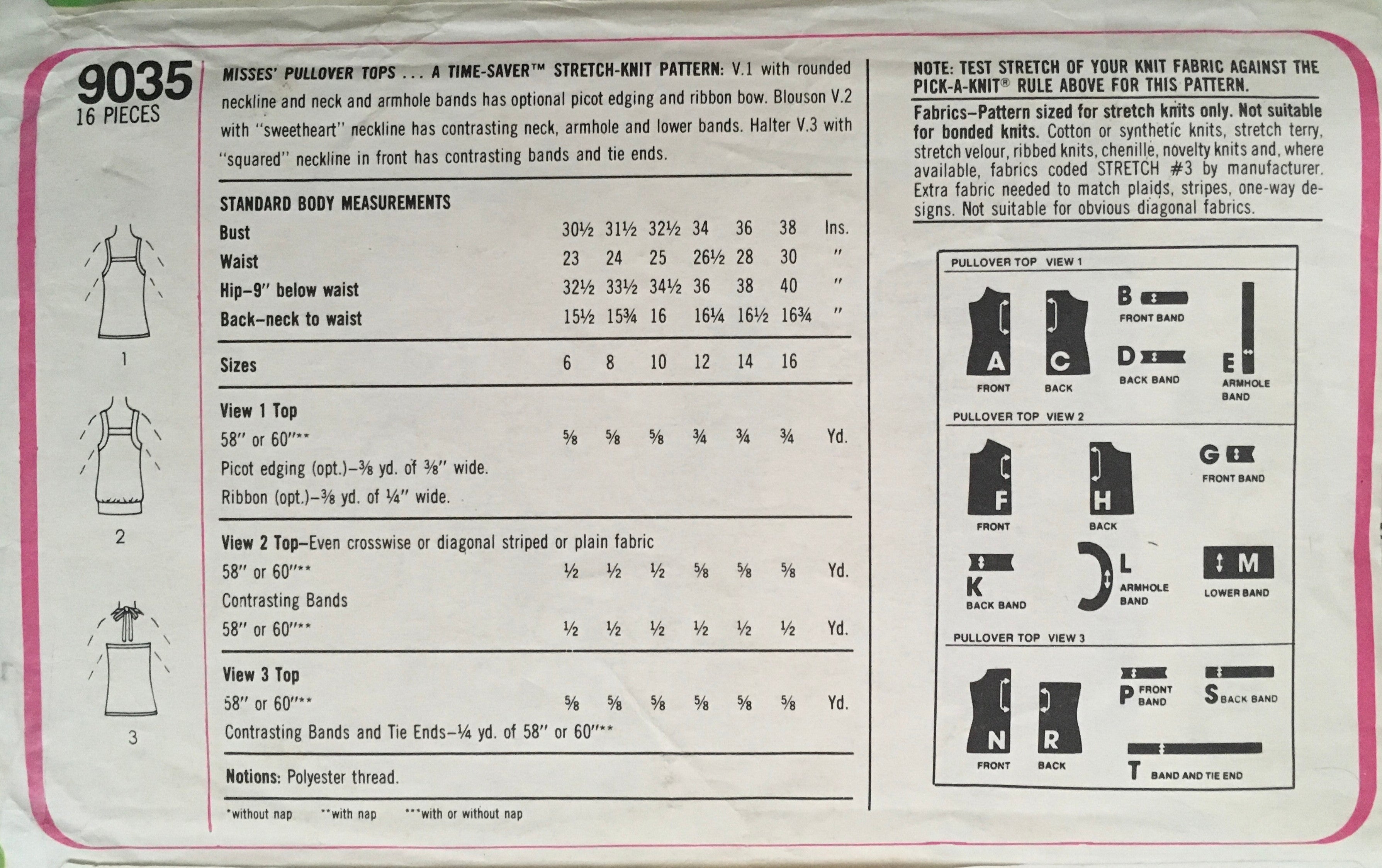 Simplicity 9035 Sewing Pattern (Vintage) CUT