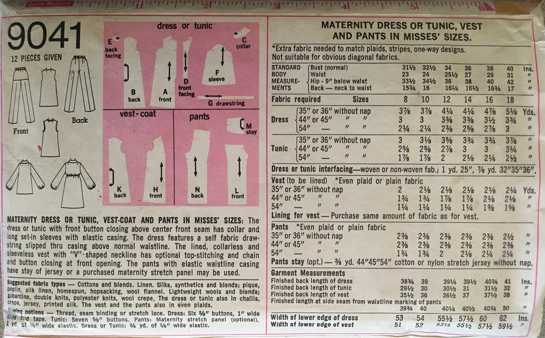 Simplicity 9041 Sewing Pattern (Vintage) CUT