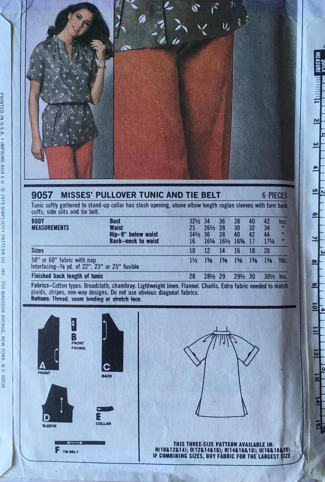 Simplicity 9057 Sewing Pattern (Vintage) UNCUT/CUT