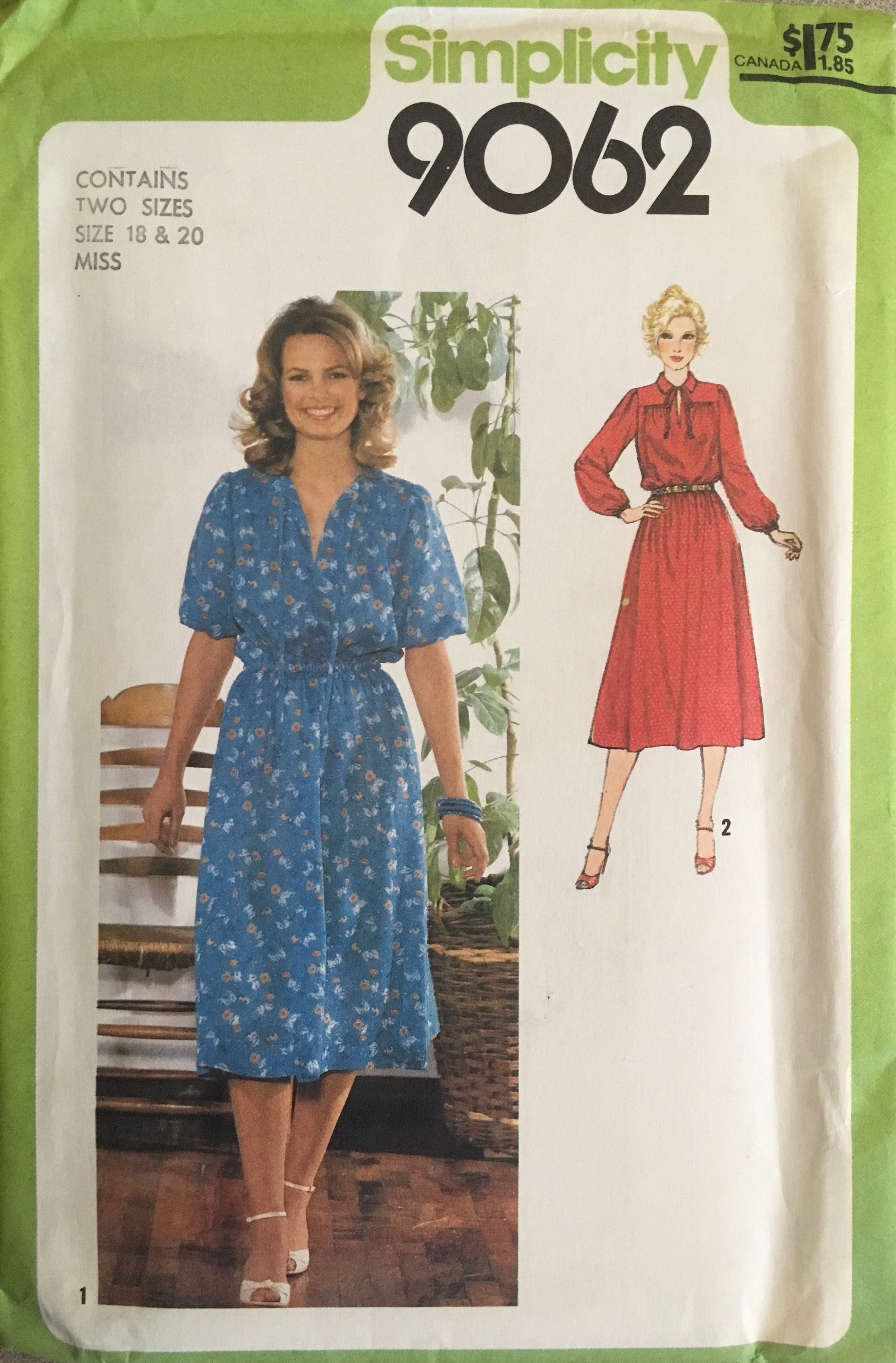 Simplicity 9062 Sewing Pattern (Vintage) UNCUT