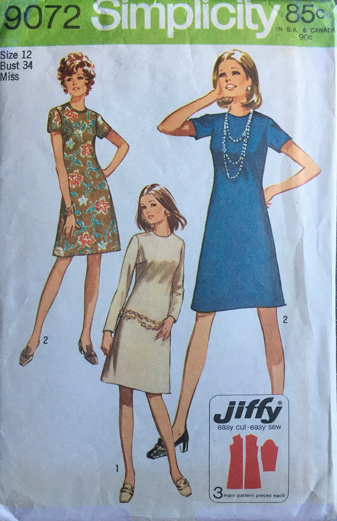 Simplicity 9072 Sewing Pattern (Vintage) CUT