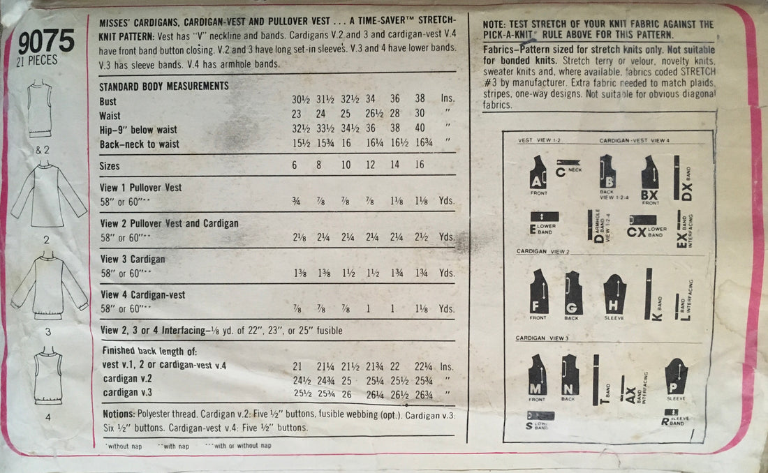 Simplicity 9075 Sewing Pattern (Vintage) CUT