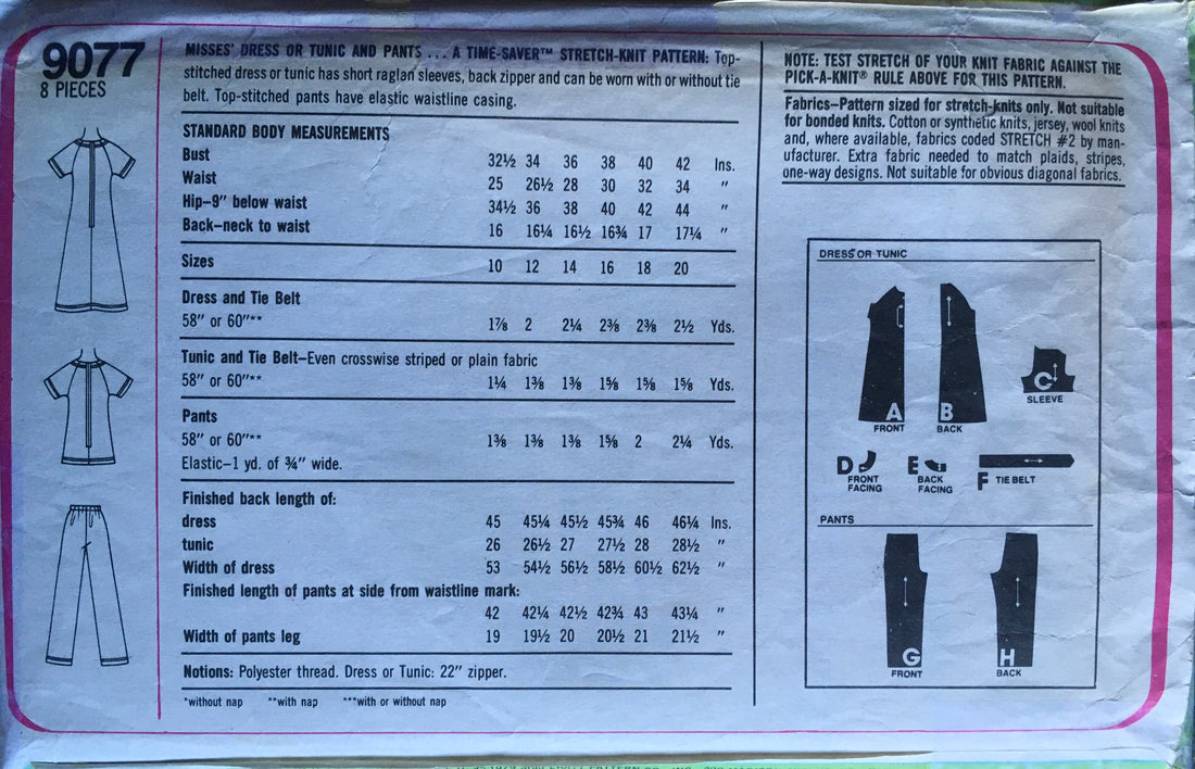 Simplicity 9077 Sewing Pattern (Vintage) CUT