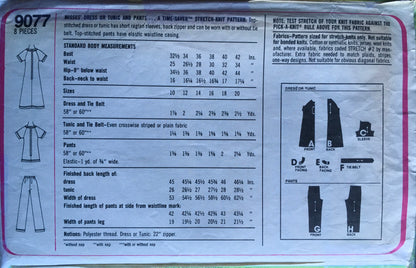 Simplicity 9077 Sewing Pattern (Vintage) CUT