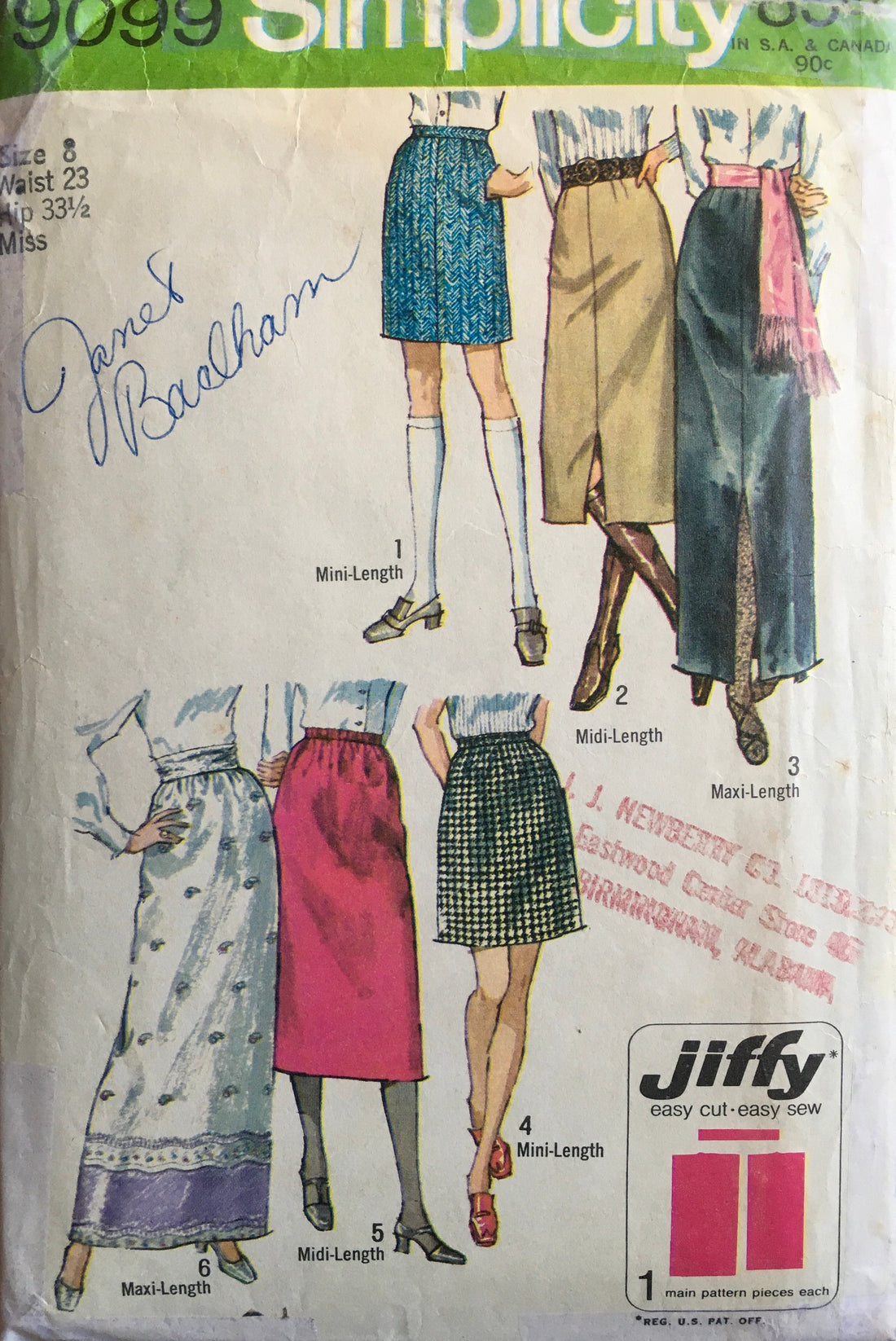 Simplicity 9099 Sewing Pattern (Vintage) CUT
