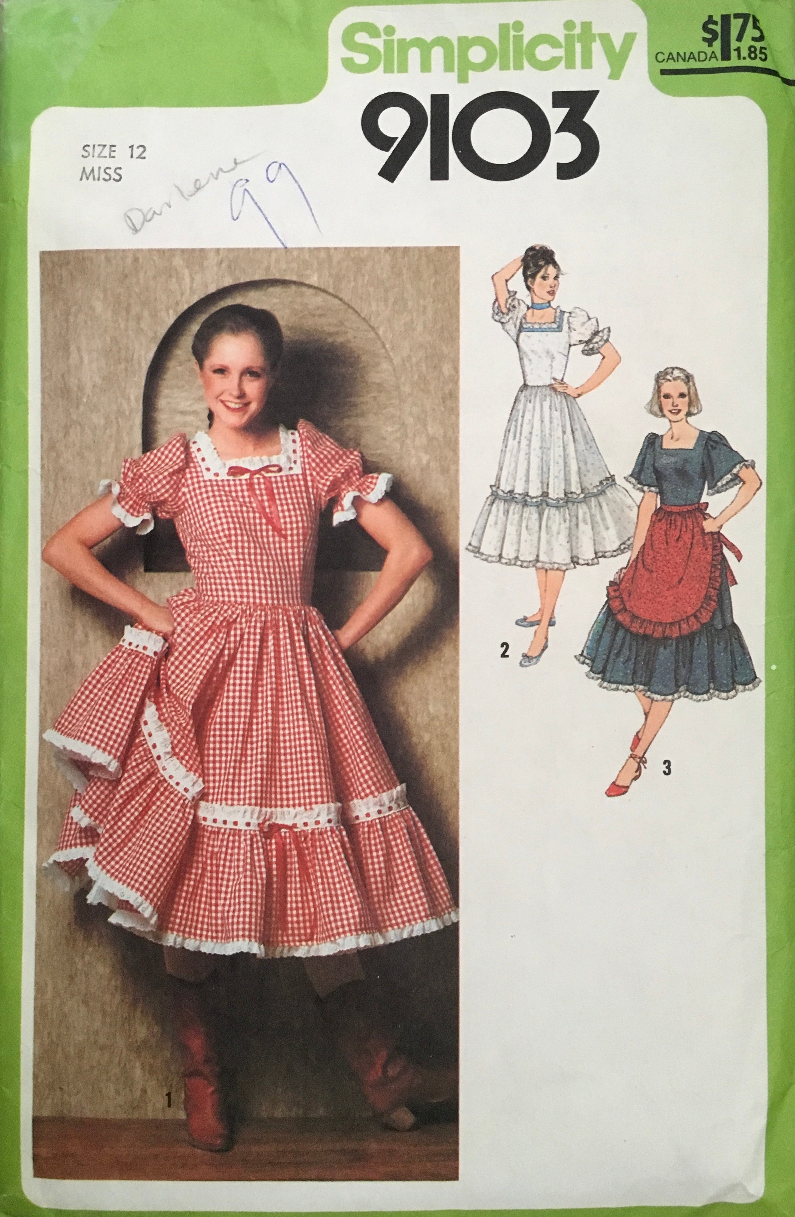 Simplicity 9103 Sewing Pattern (Vintage) CUT