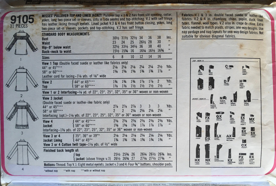 Simplicity 9105 Sewing Pattern (Vintage) CUT