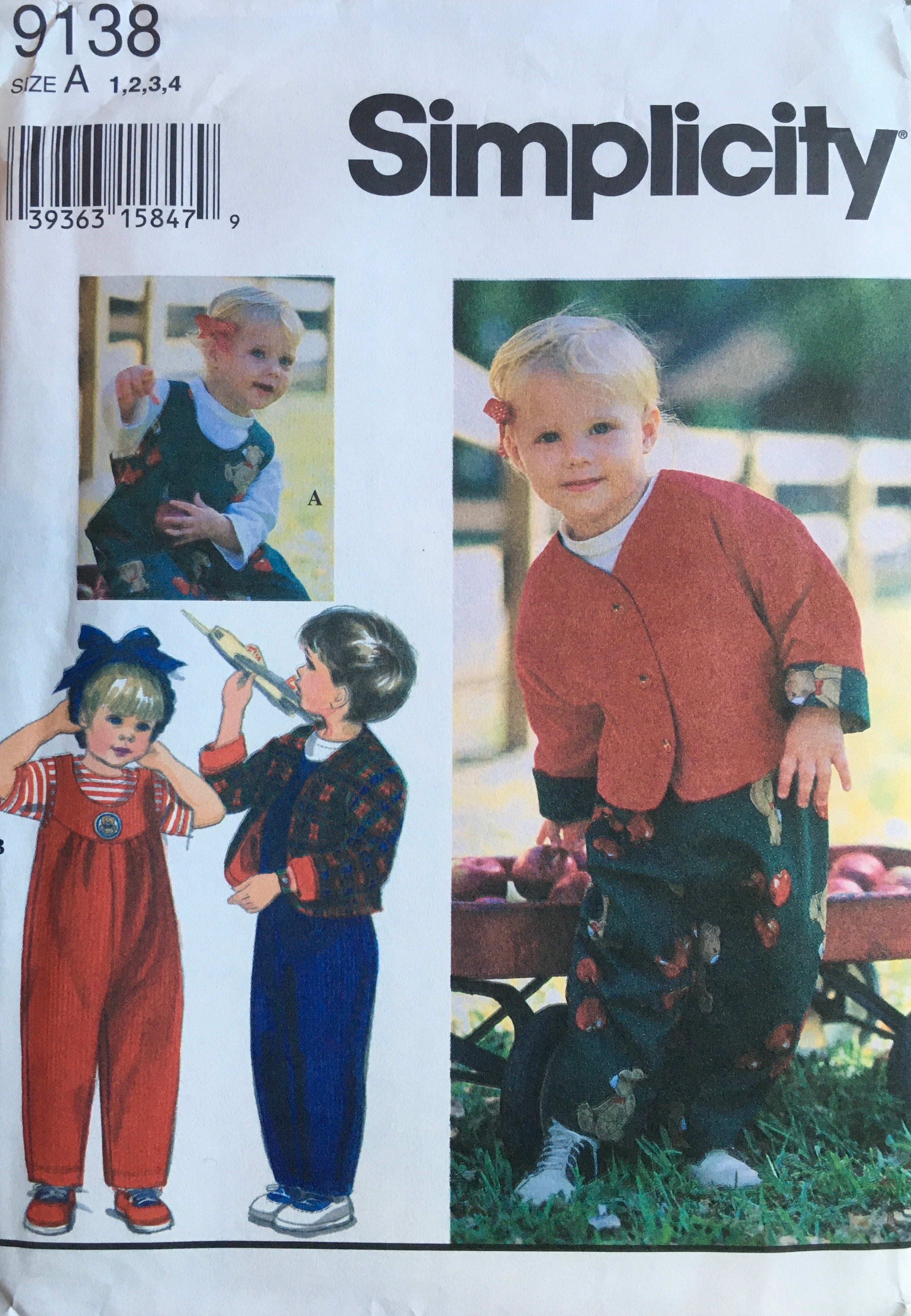 Simplicity 9138 Sewing Pattern (Vintage) UNCUT
