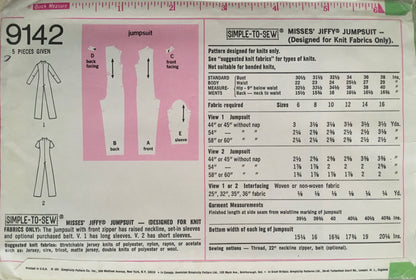 Simplicity 9142 Sewing Pattern (Vintage) UNCUT/CUT