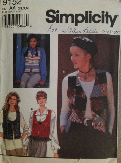 Simplicity 9152 Sewing Pattern (Vintage) UNCUT