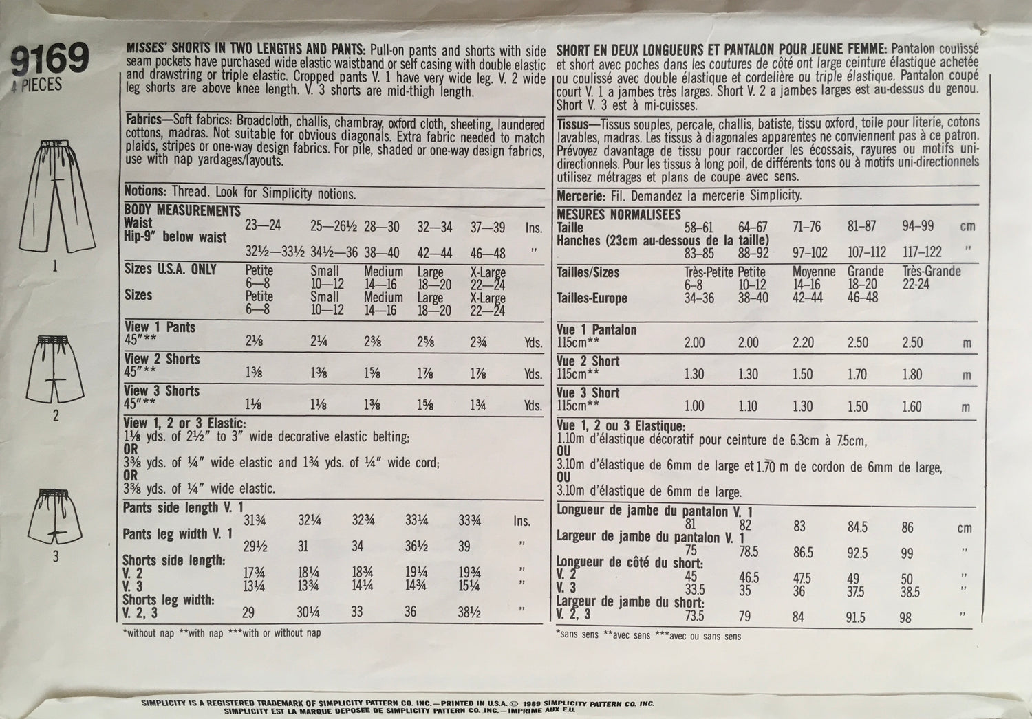 Simplicity 9169 Sewing Pattern (Vintage) CUT