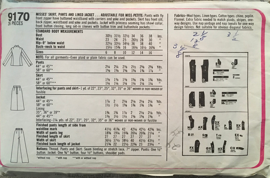 Simplicity 9170 Sewing Pattern (Vintage) CUT