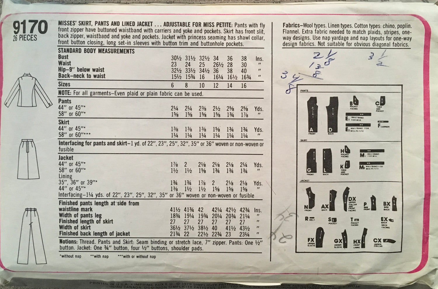 Simplicity 9170 Sewing Pattern (Vintage) CUT