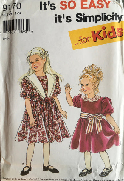 Simplicity 9170 Sewing Pattern (Vintage) UNCUT