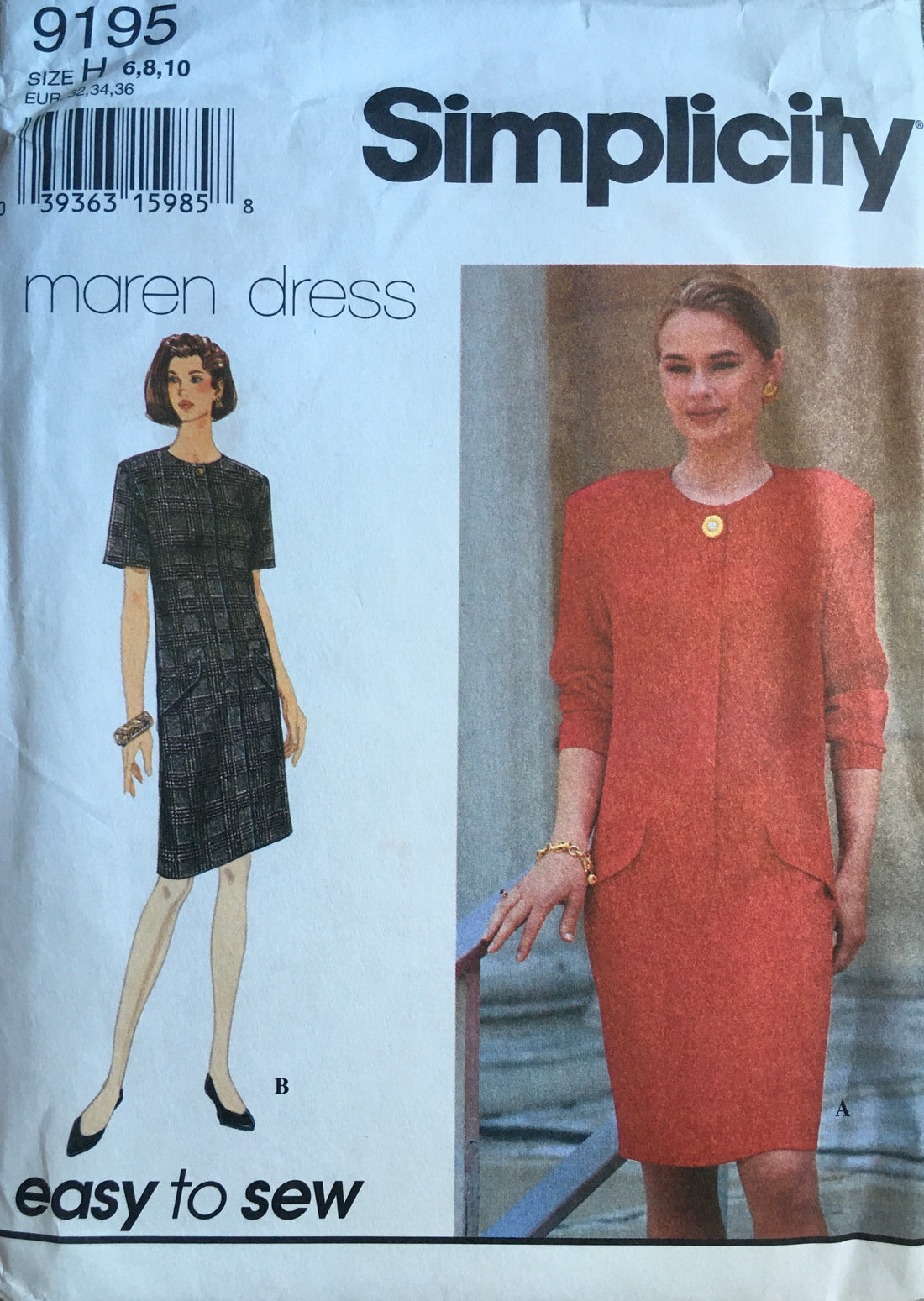 Simplicity 9195 Sewing Pattern (Vintage) UNCUT