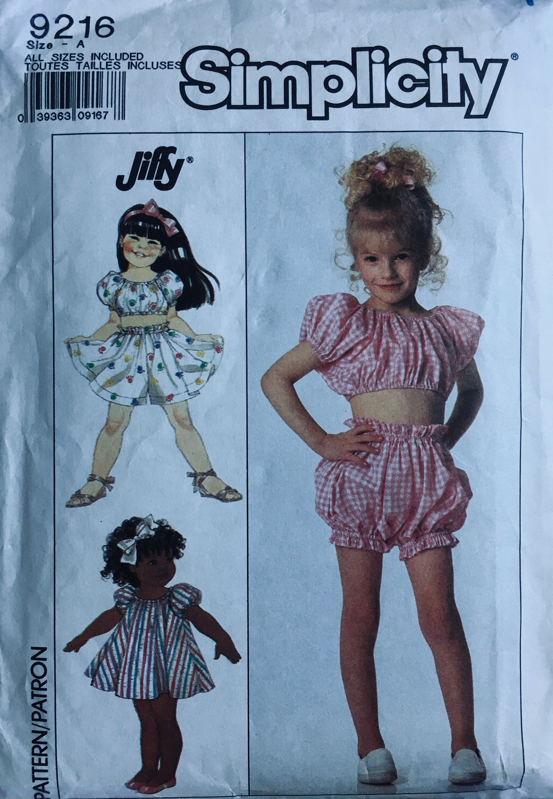 Simplicity 9216 Sewing Pattern (Vintage) CUT