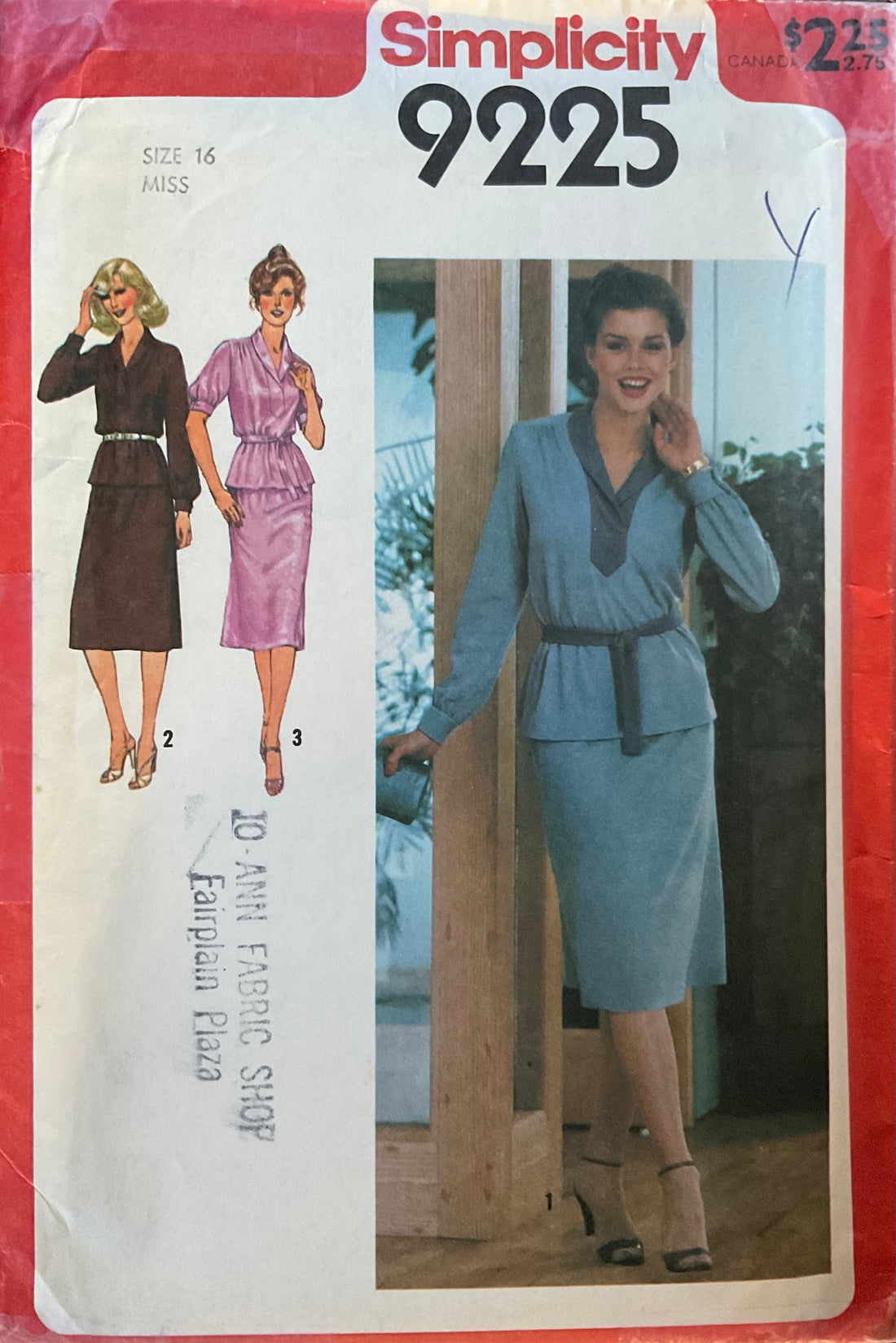 Simplicity 9225 Sewing Pattern (Vintage) UNCUT