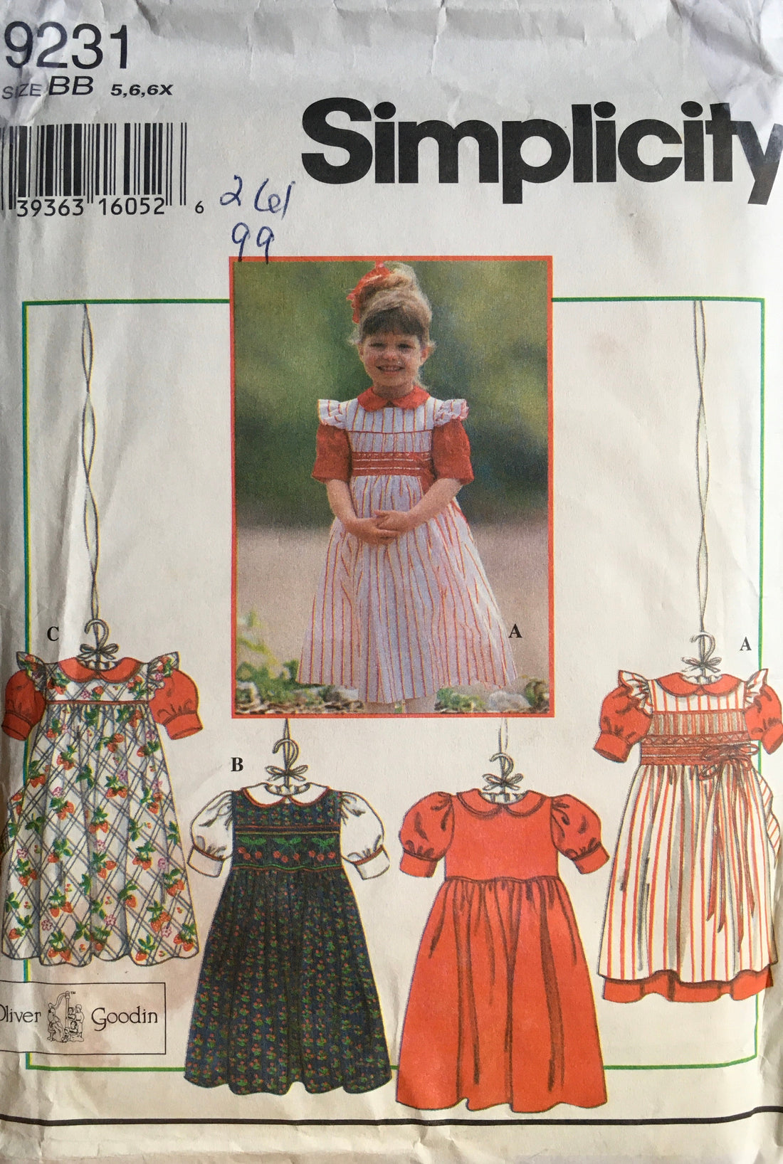 Simplicity 9231 Sewing Pattern (Vintage) UNCUT