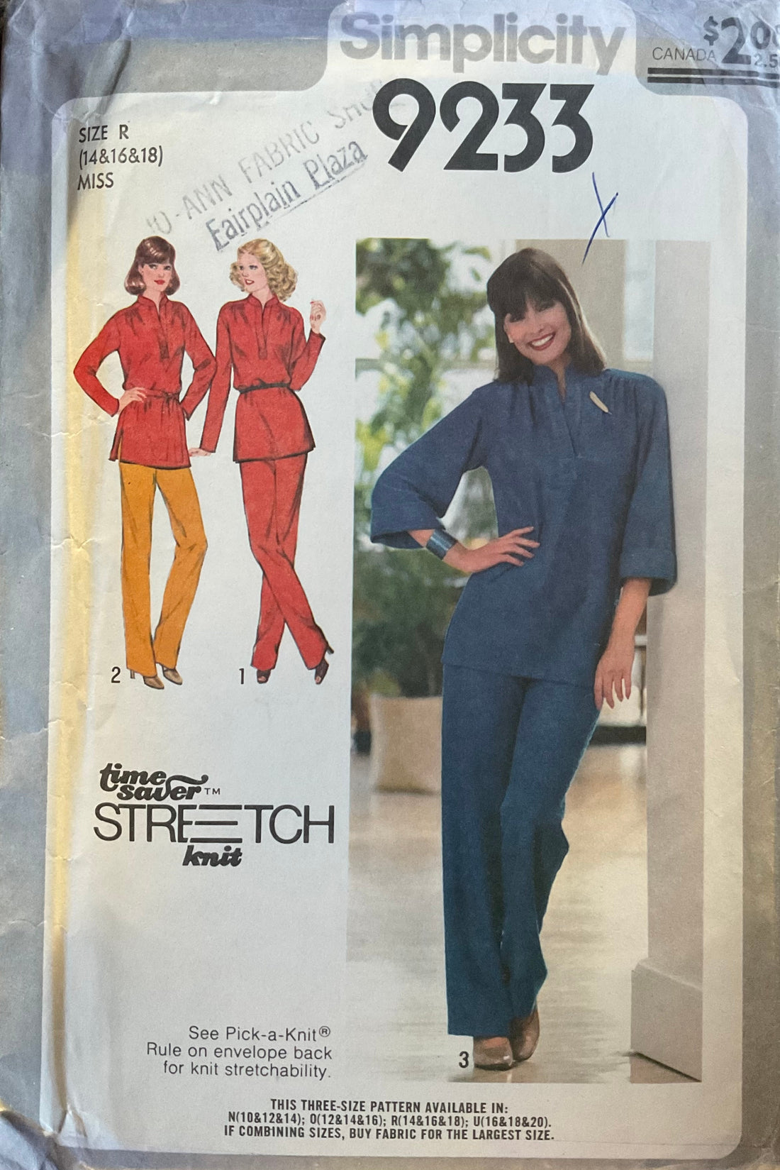 Simplicity 9233 Sewing Pattern (Vintage) UNCUT